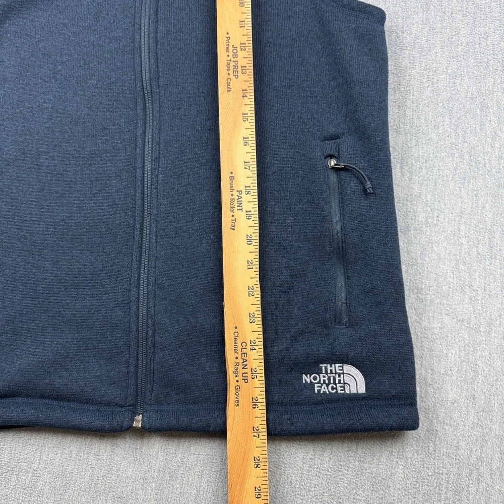 The North Face Sweater Vest Men Medium Blue Fleece Full Zip Outdoors Hiking Logo